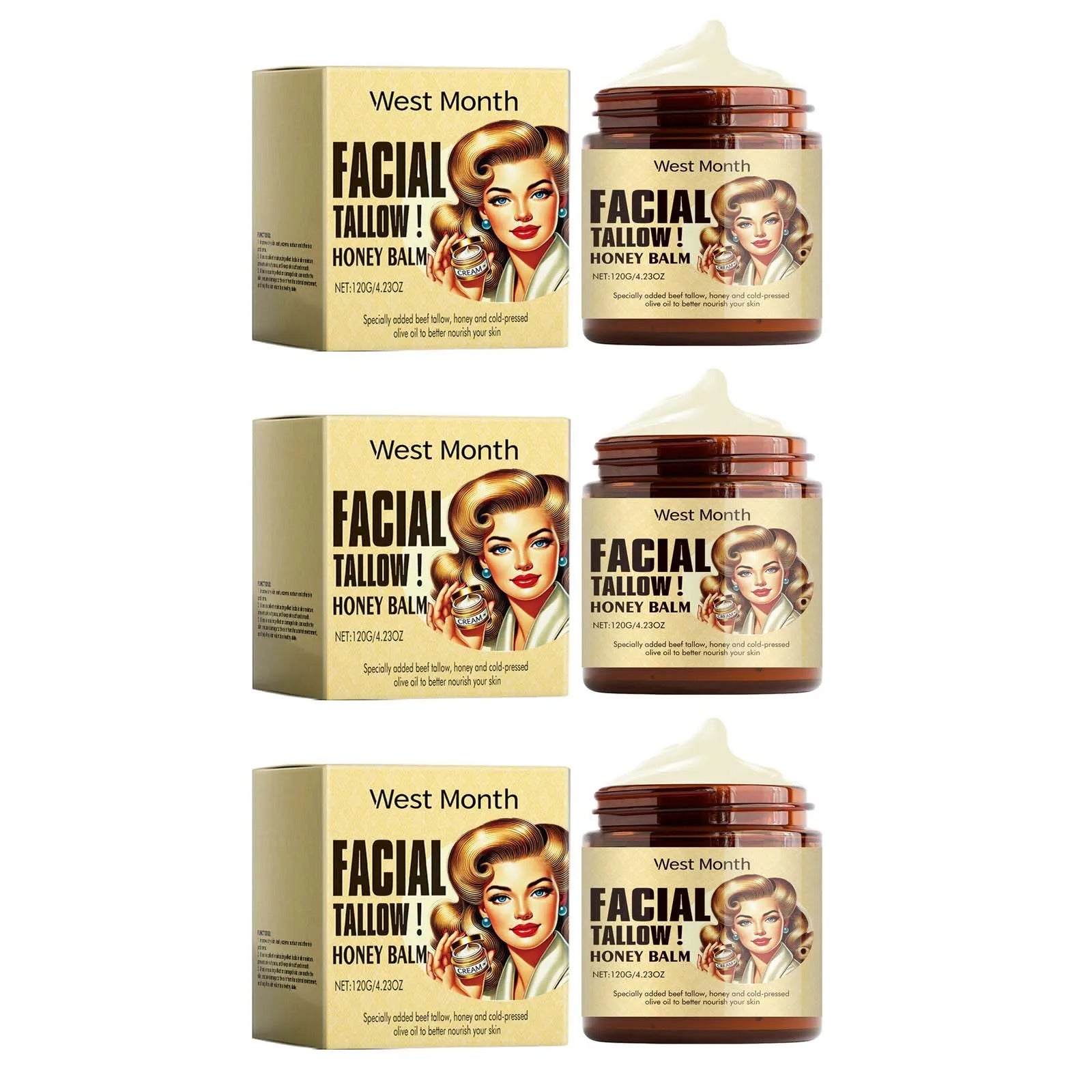 West Month Facial Tallow Honey Balm